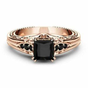 Rose Gold Filled Black Sapphire Ring